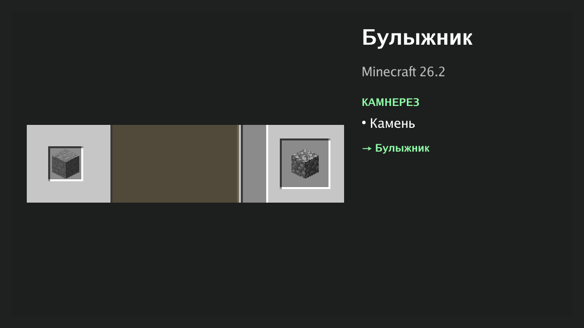 Рецепт: булыжник в Minecraft — камень (камнерез)